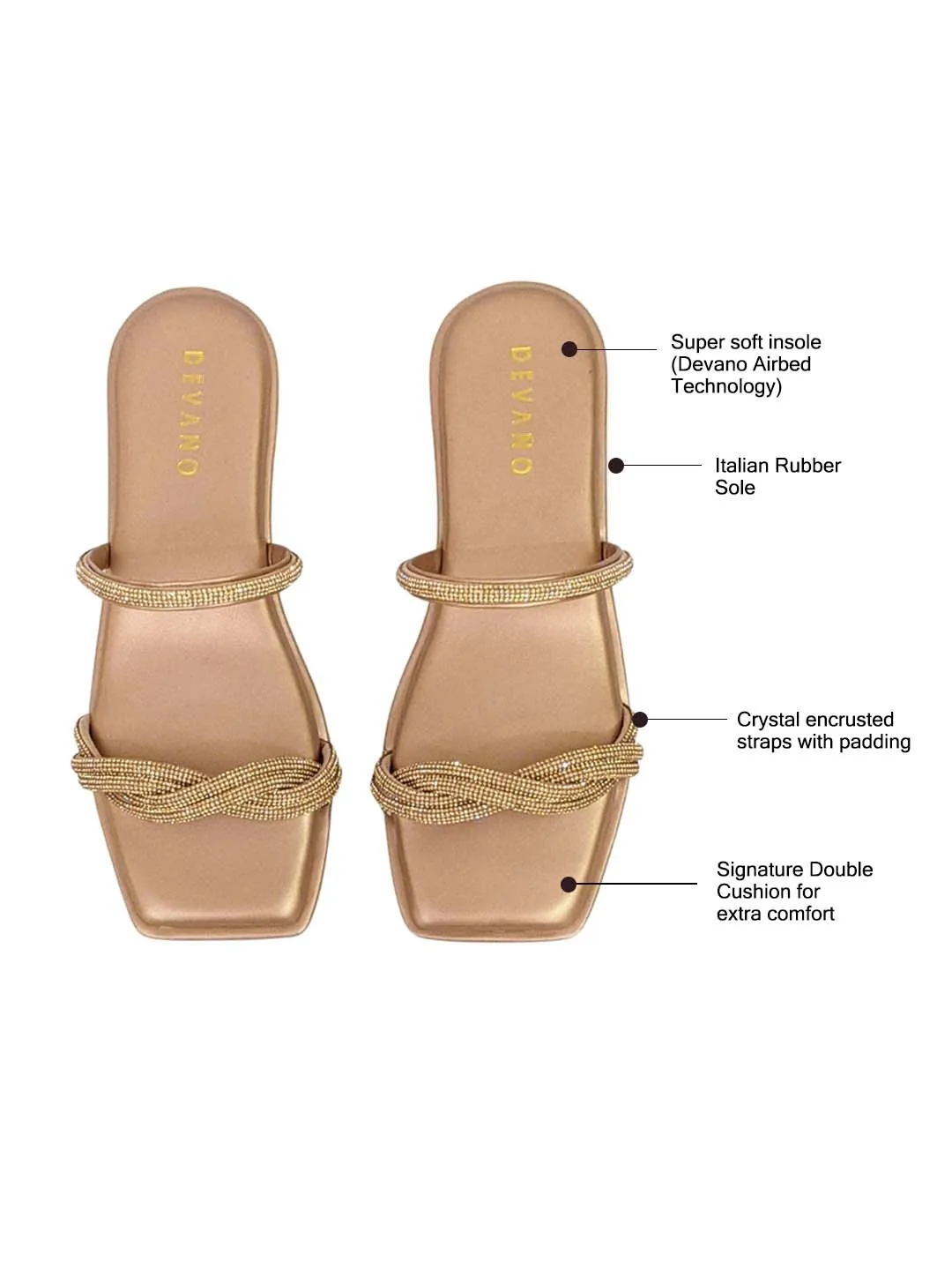 Aurum Twisted Flats Rose Gold