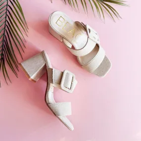 Beach by Matisse Lucy Linen Block Heel Sandals – Chic & Comfortable Summer Heels