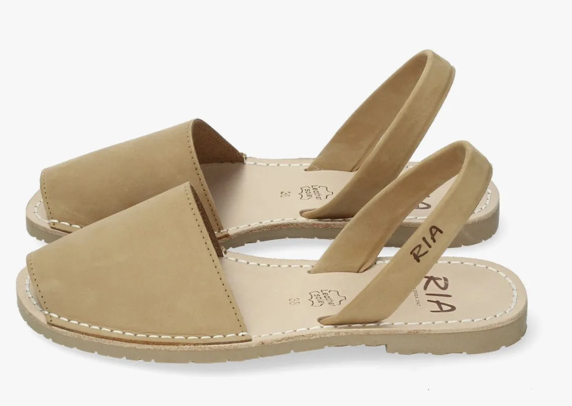 Beige Nubuck Slingback Sandals