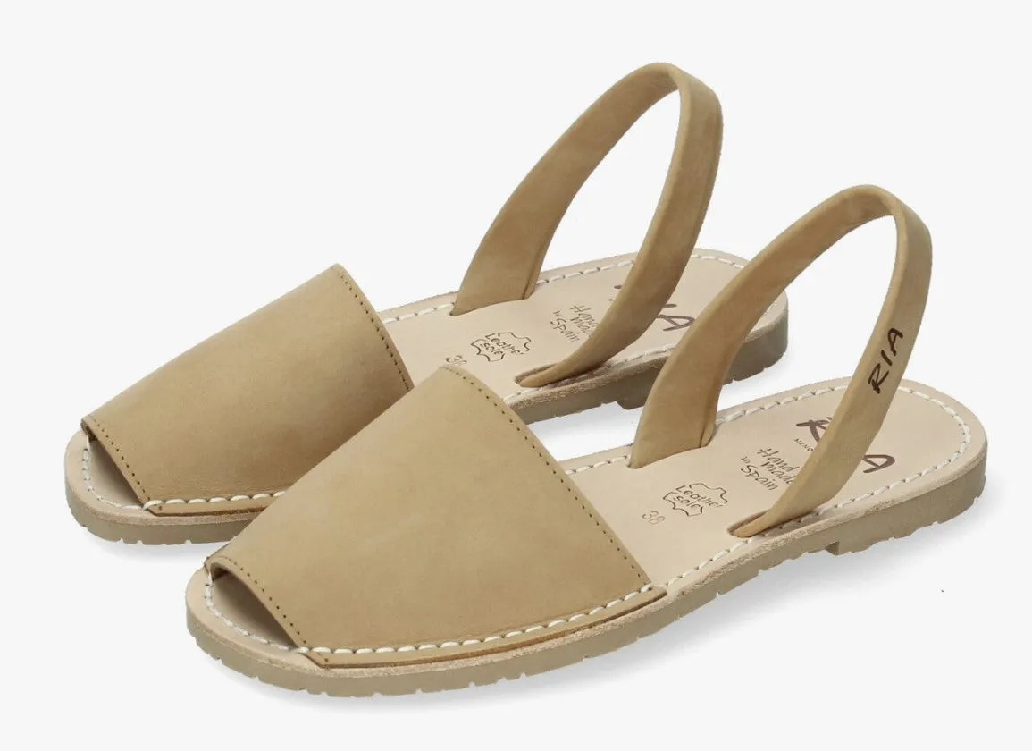 Beige Nubuck Slingback Sandals