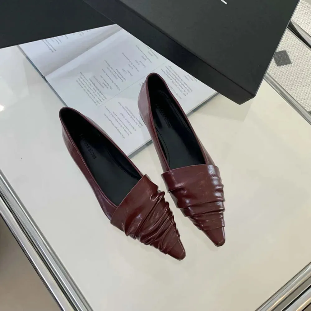binfenxie  -  Fashion Women Loafers Pointed Toe Shallow Slip On Low Heeled Black Red Silver Gold Party Dress Shoes Woman Mules Size 35-39