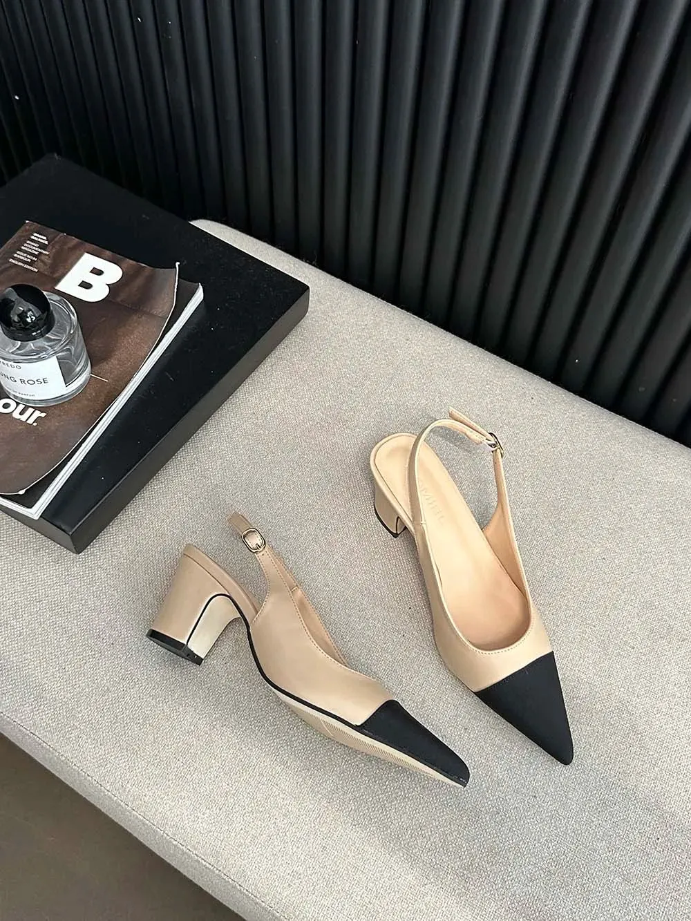 binfenxie  -  Mixed Color Women Sandals Fashion Dress Shoes Thick Mid Heeled Elastic Back Strap Party Pumps Sexy Sandals 35-39 Beige White