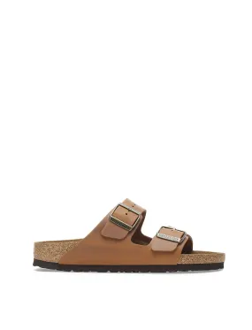 Birkenstock Womens Arizona Oiled Leather Narrow Sandal Cognac
