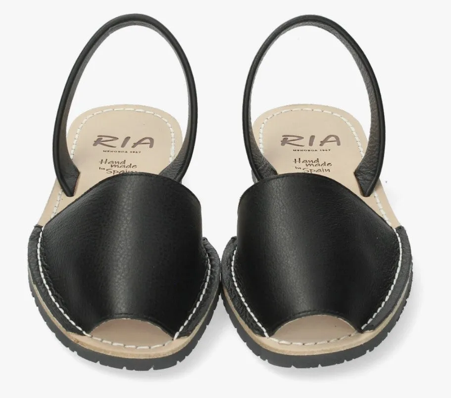 Black Leather Slingback Sandals