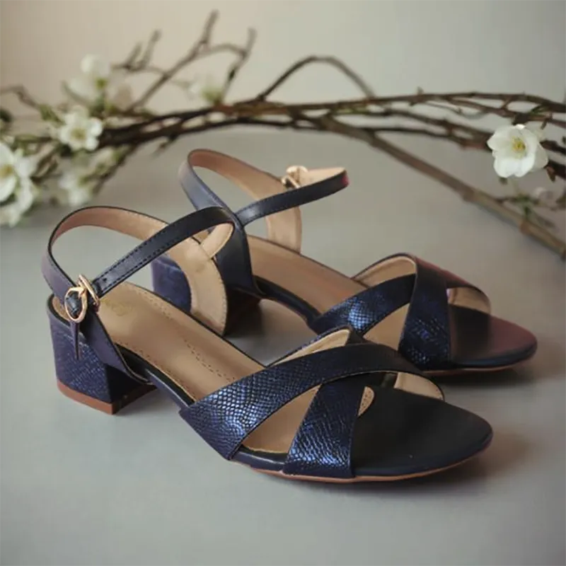 Blue Block Heel Sandal for women