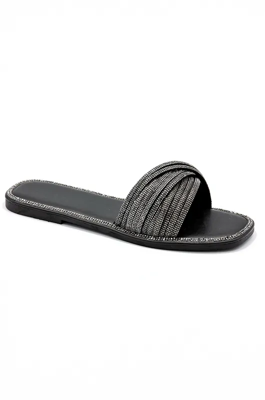 Braided Crystal Strappy Sandals