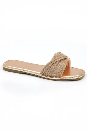 Braided Crystal Strappy Sandals