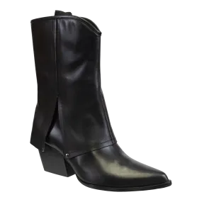 CURIO in BLACK Heeled Mid Shaft Boots