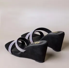 Ela Black Wedges