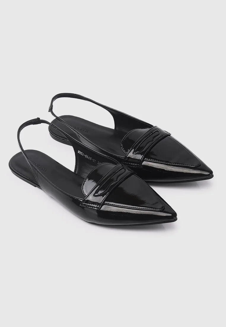 Gaia Slingback Flats & Ballerina (Black)
