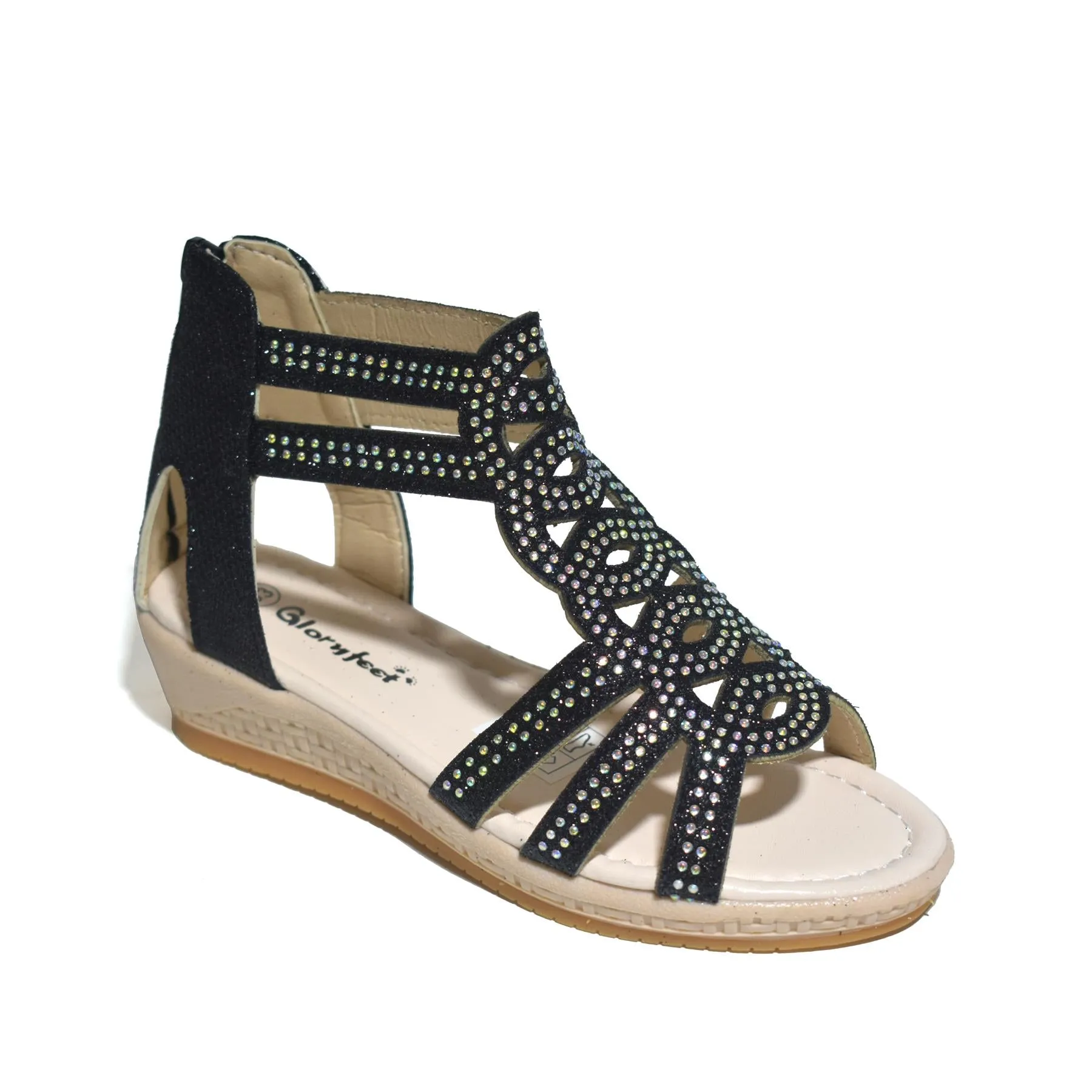 Girls Gladiator Sandals Black