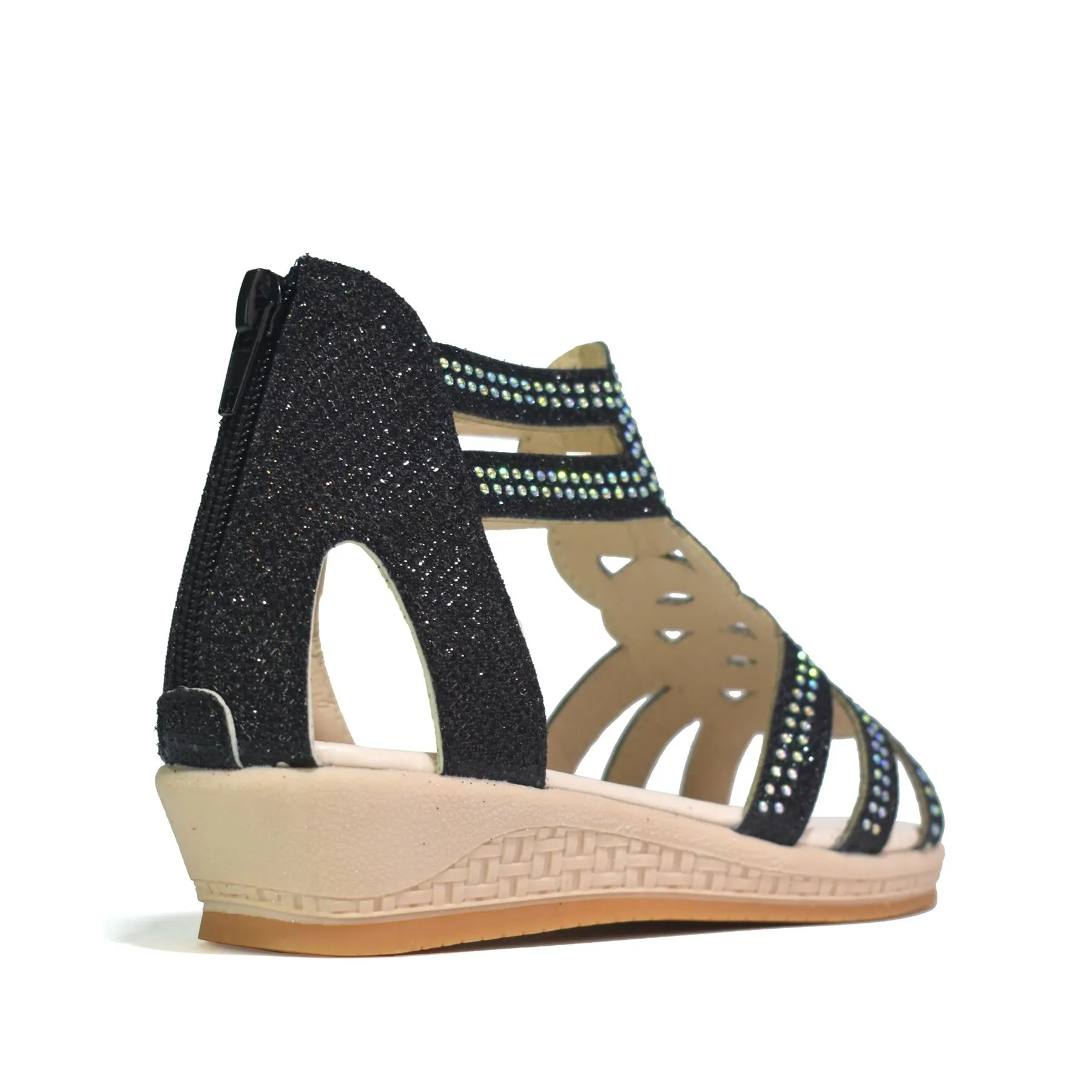 Girls Gladiator Sandals Black