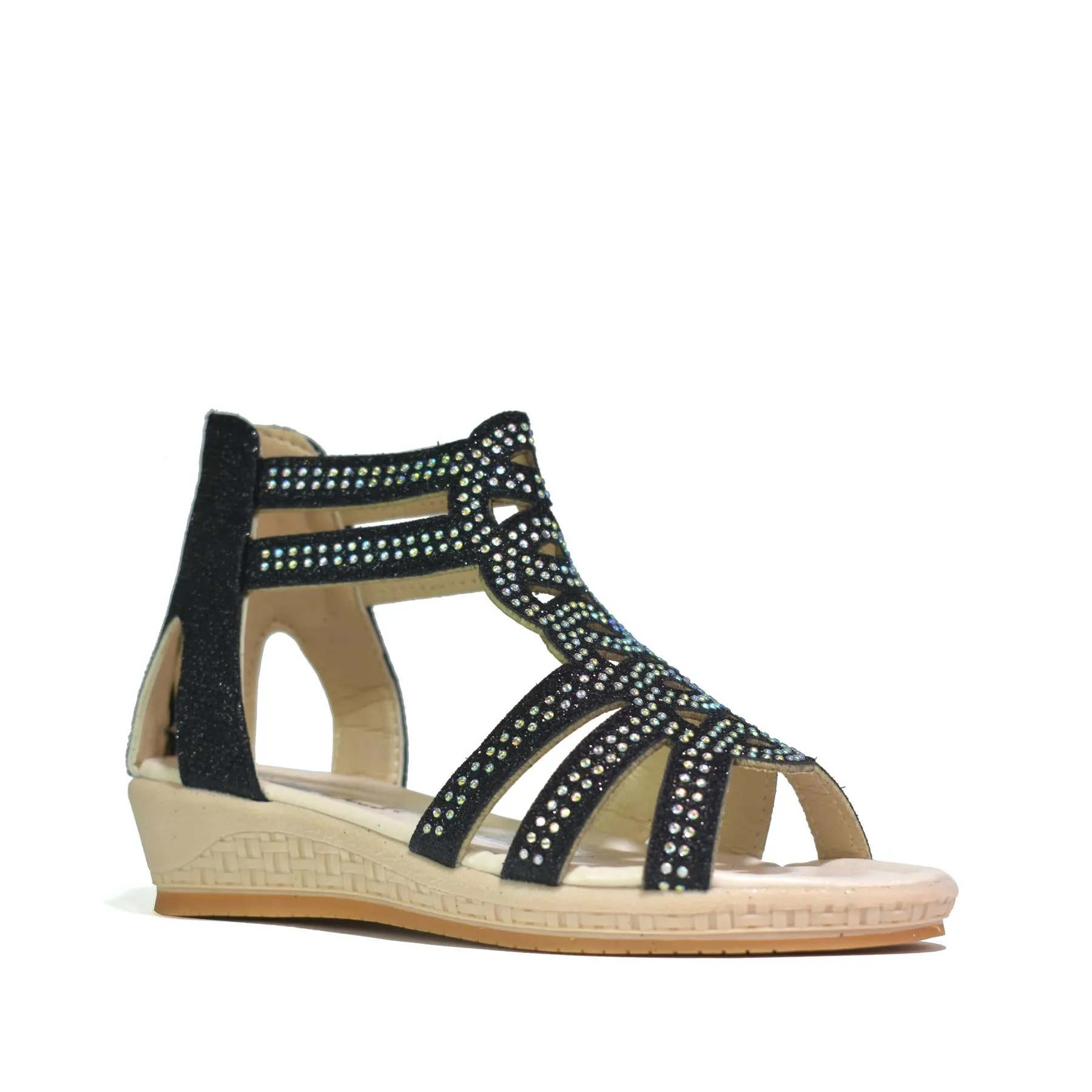 Girls Gladiator Sandals Black