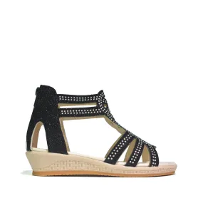 Girls Gladiator Sandals Black