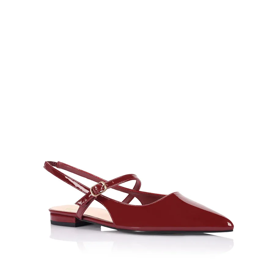Hiatus Sling Back Flats - Wine Patent