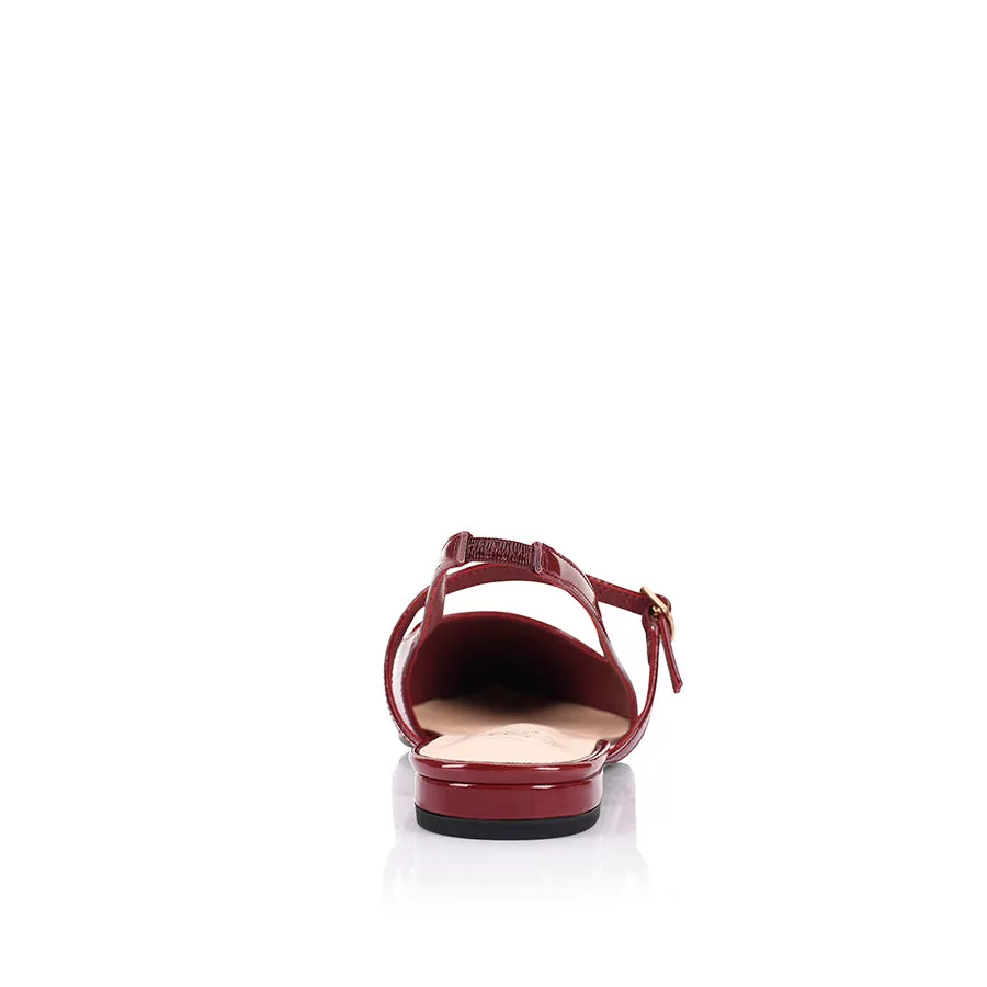 Hiatus Sling Back Flats - Wine Patent