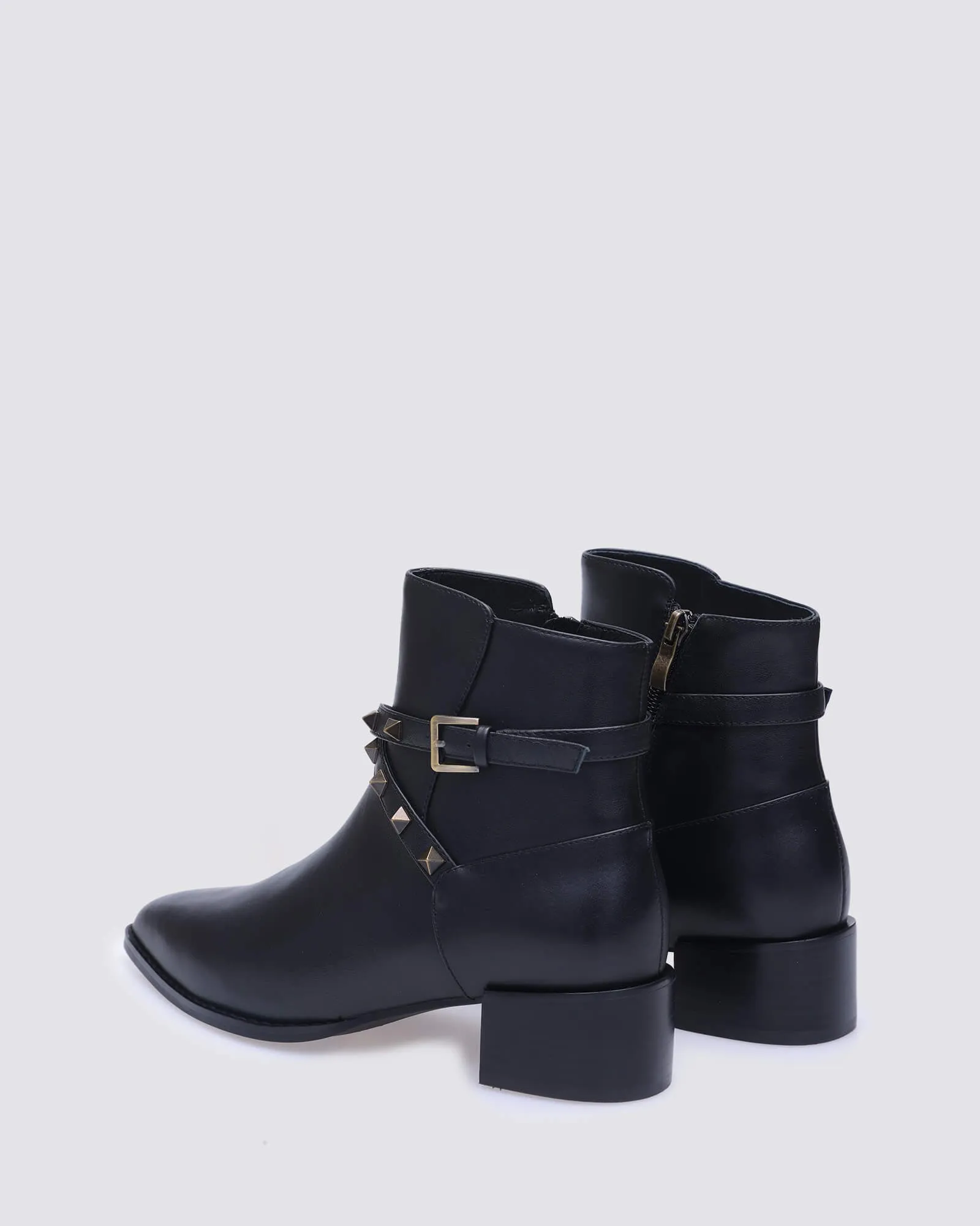 JEMIMA ANKLE BOOTS BLACK LEATHER