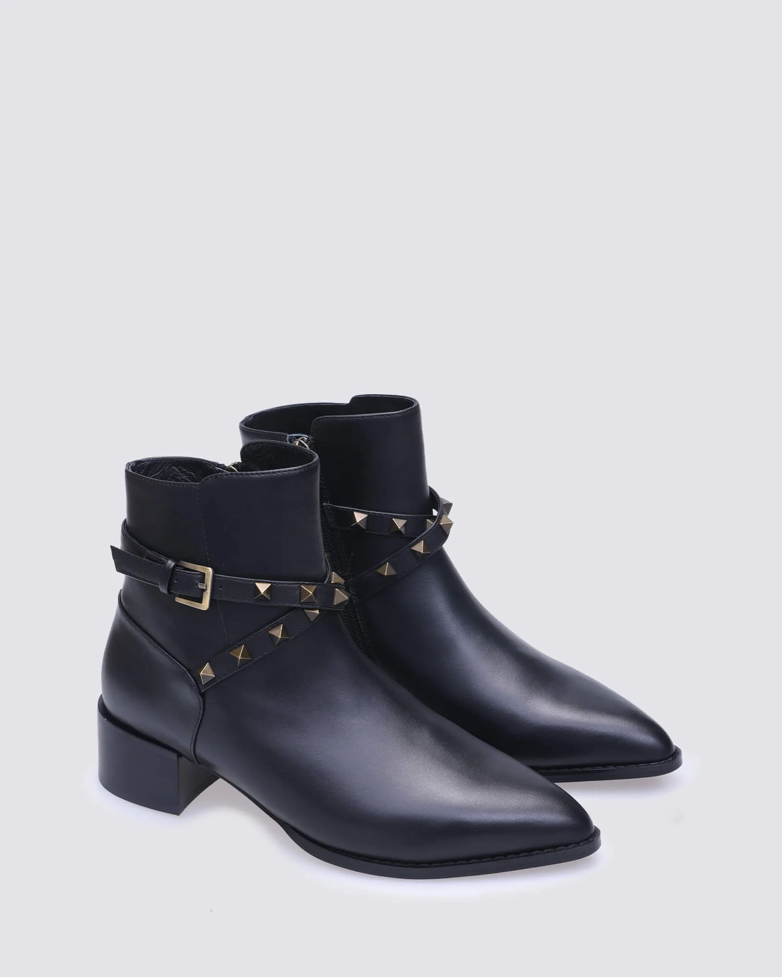 JEMIMA ANKLE BOOTS BLACK LEATHER