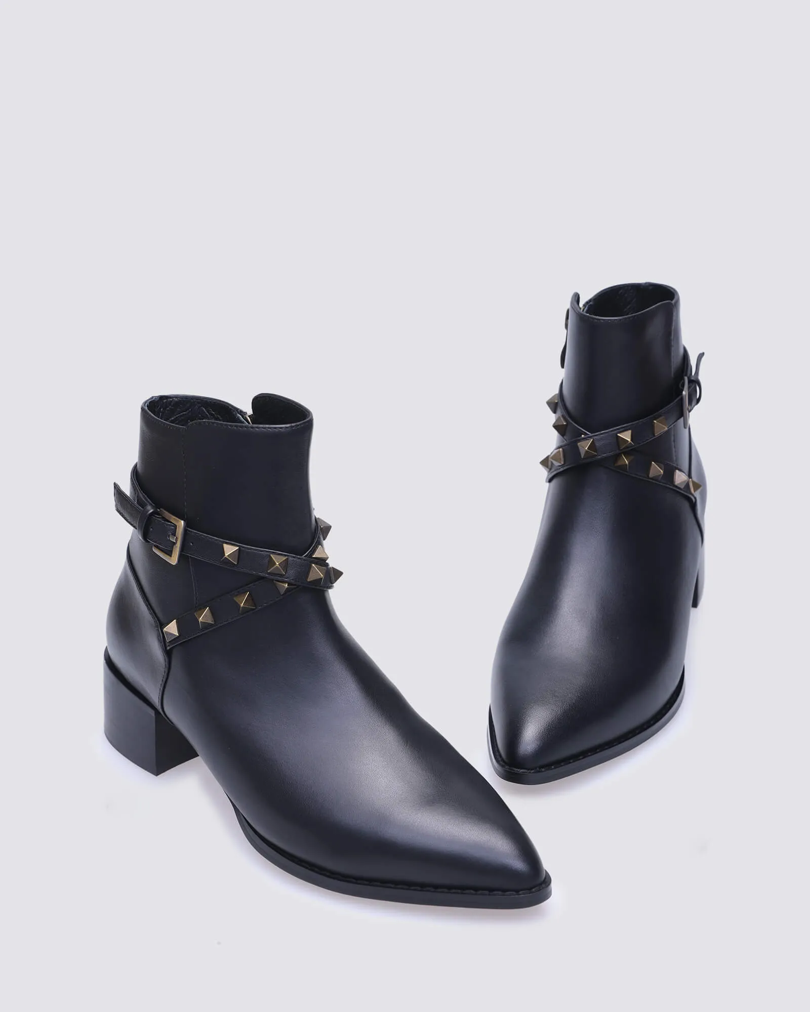 JEMIMA ANKLE BOOTS BLACK LEATHER