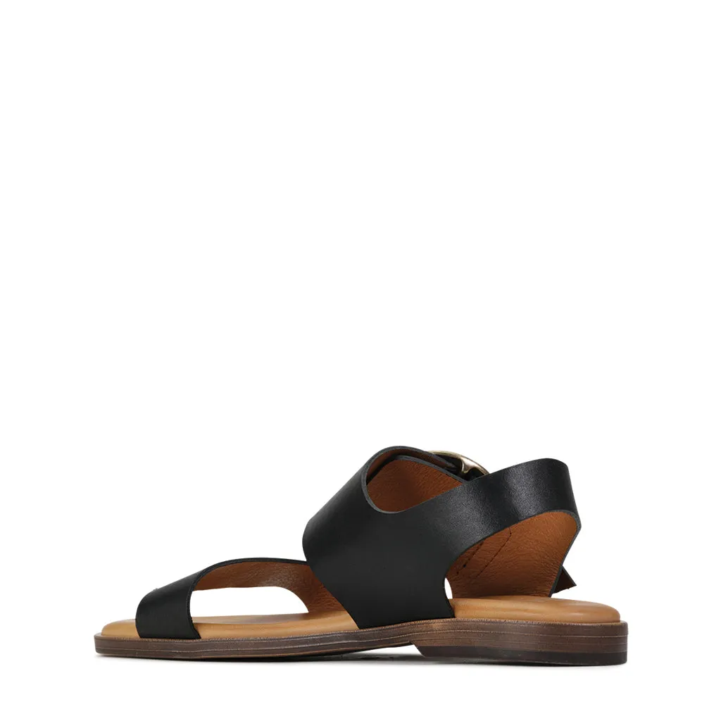 KASSIDY LEATHER ANKLE STRAP SANDALS