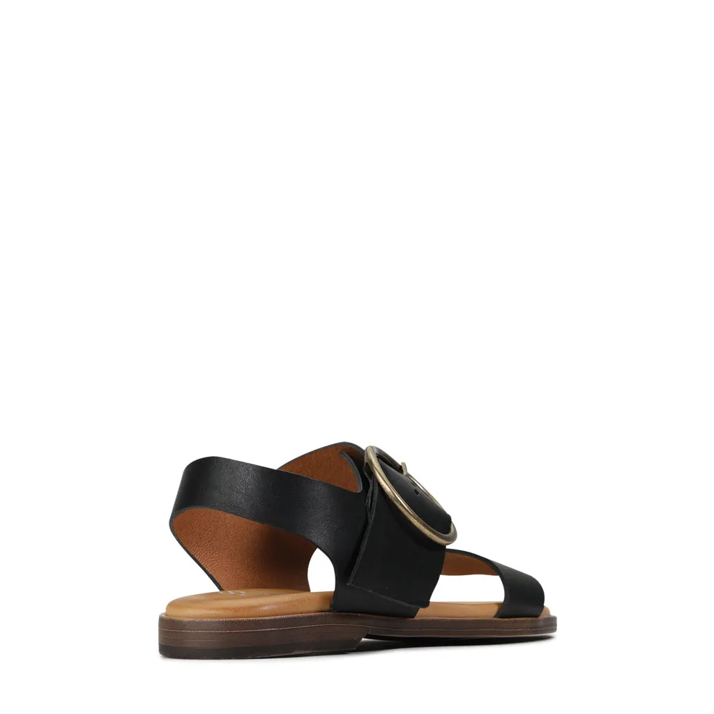 KASSIDY LEATHER ANKLE STRAP SANDALS