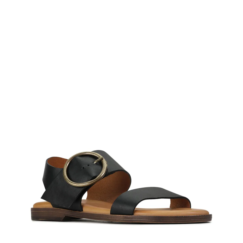 KASSIDY LEATHER ANKLE STRAP SANDALS