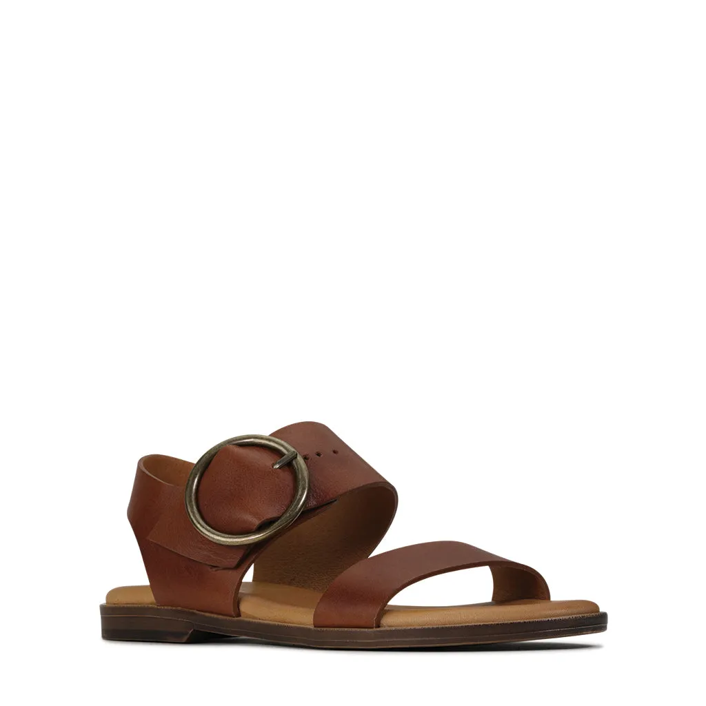 KASSIDY LEATHER ANKLE STRAP SANDALS