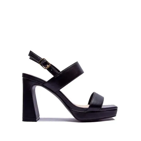 KRISHA-04X Elegant Strap Buckled 4" Heel Sandal
