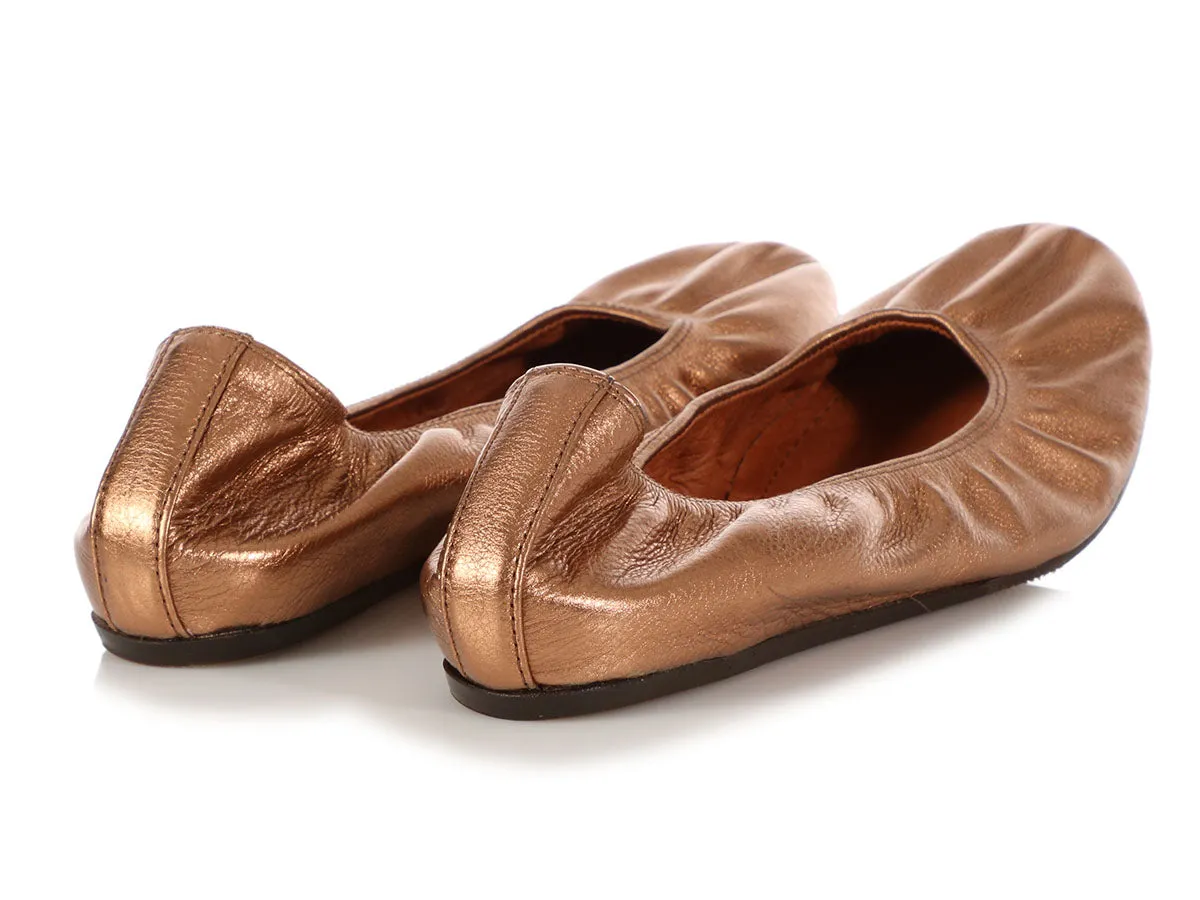 Lanvin Metallic Copper Ballet Flats