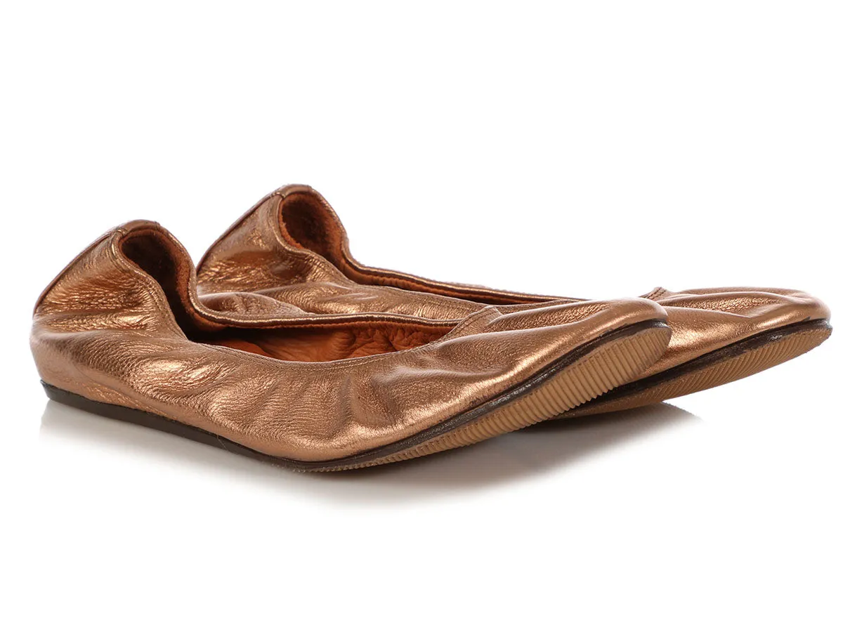 Lanvin Metallic Copper Ballet Flats