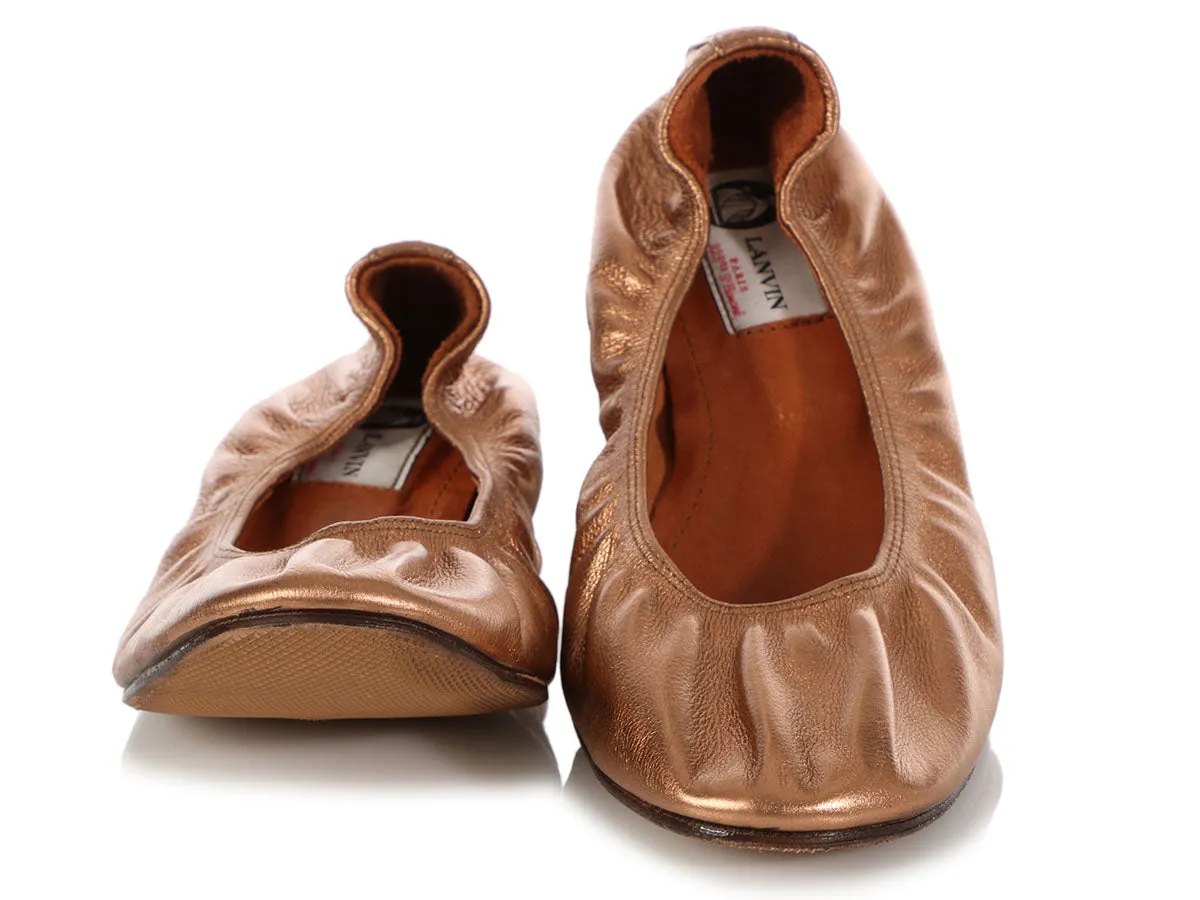 Lanvin Metallic Copper Ballet Flats
