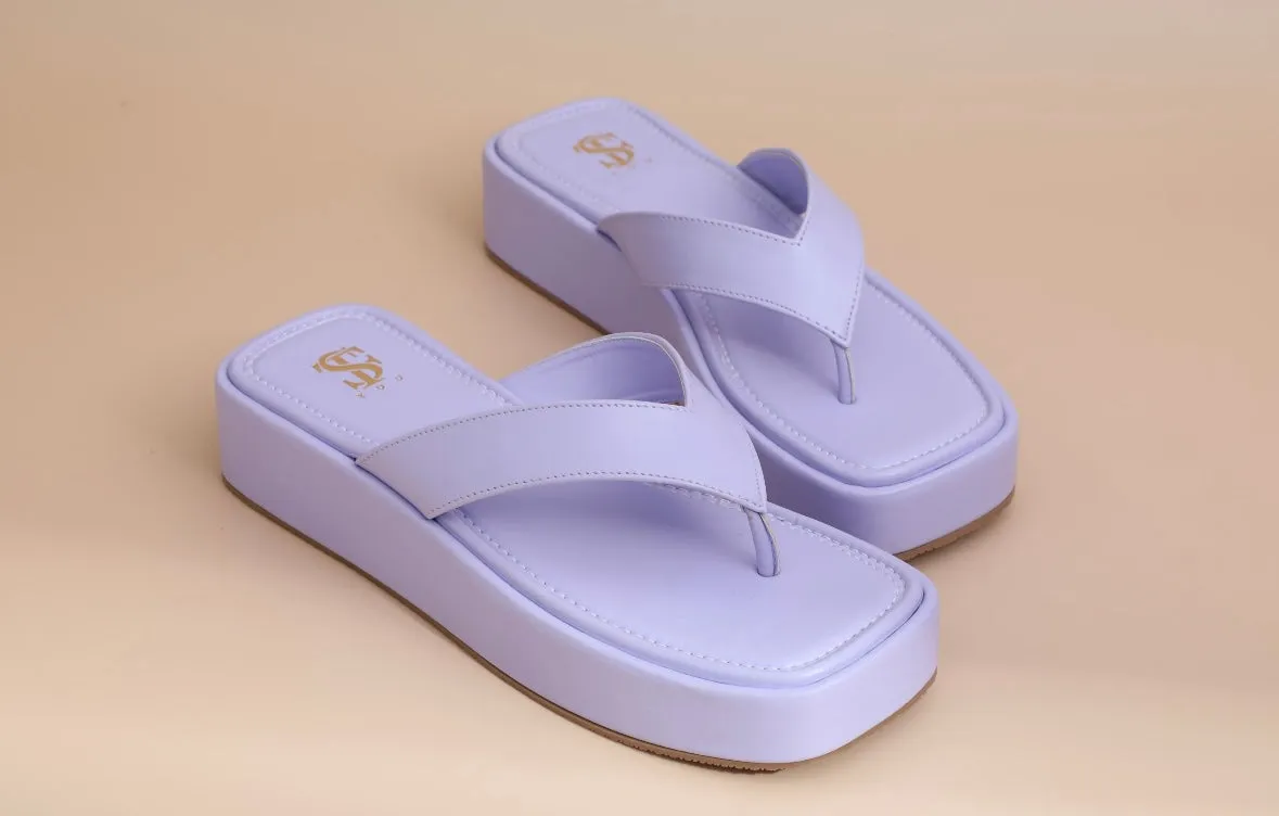 Lavender Toe Strappy Flatforms