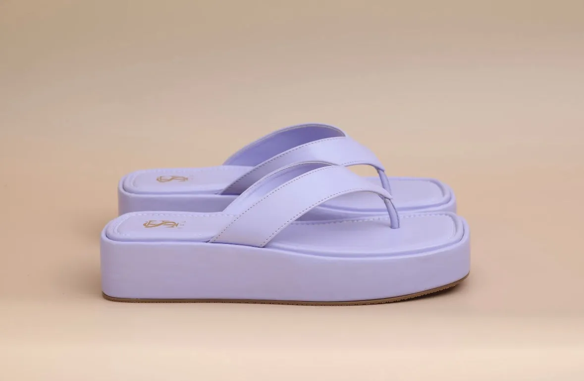 Lavender Toe Strappy Flatforms