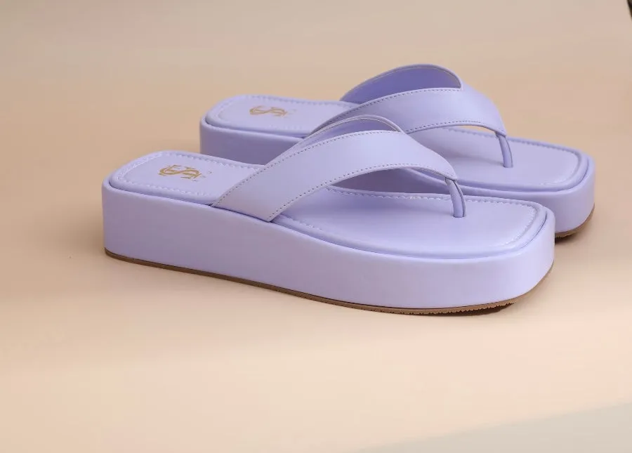 Lavender Toe Strappy Flatforms