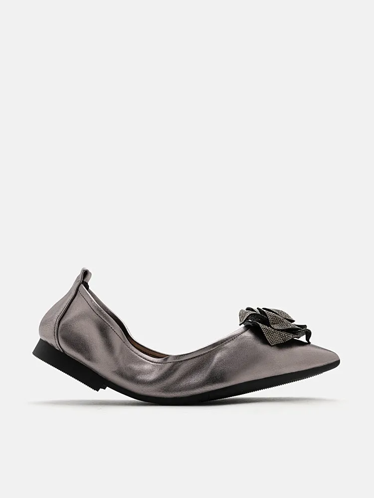 Marianna Crystal Embellished Rose Foldable Flats