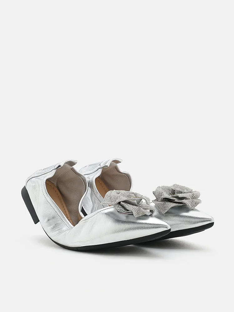 Marianna Crystal Embellished Rose Foldable Flats
