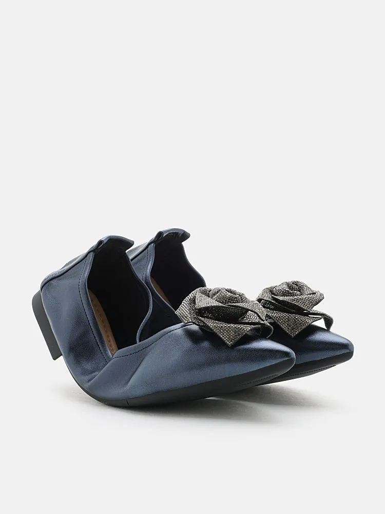 Marianna Crystal Embellished Rose Foldable Flats