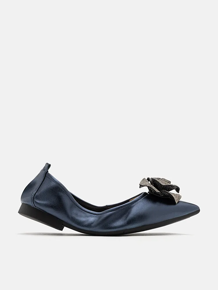 Marianna Crystal Embellished Rose Foldable Flats