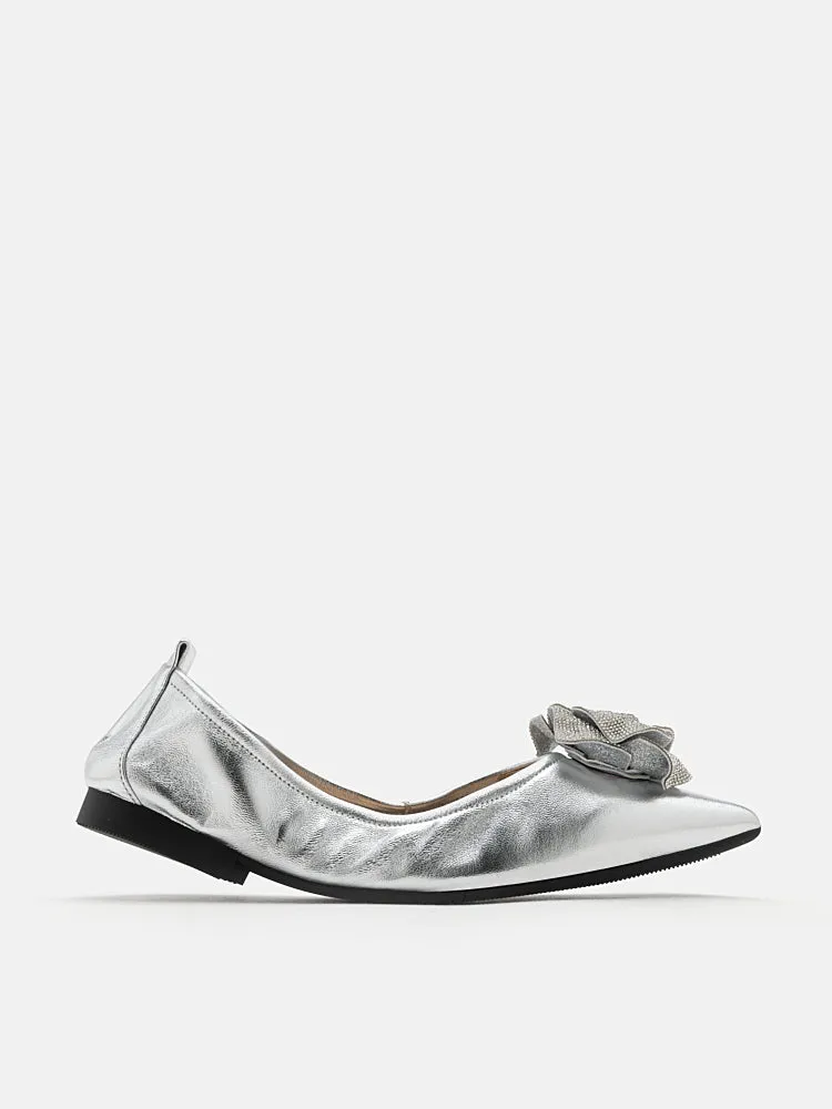 Marianna Crystal Embellished Rose Foldable Flats