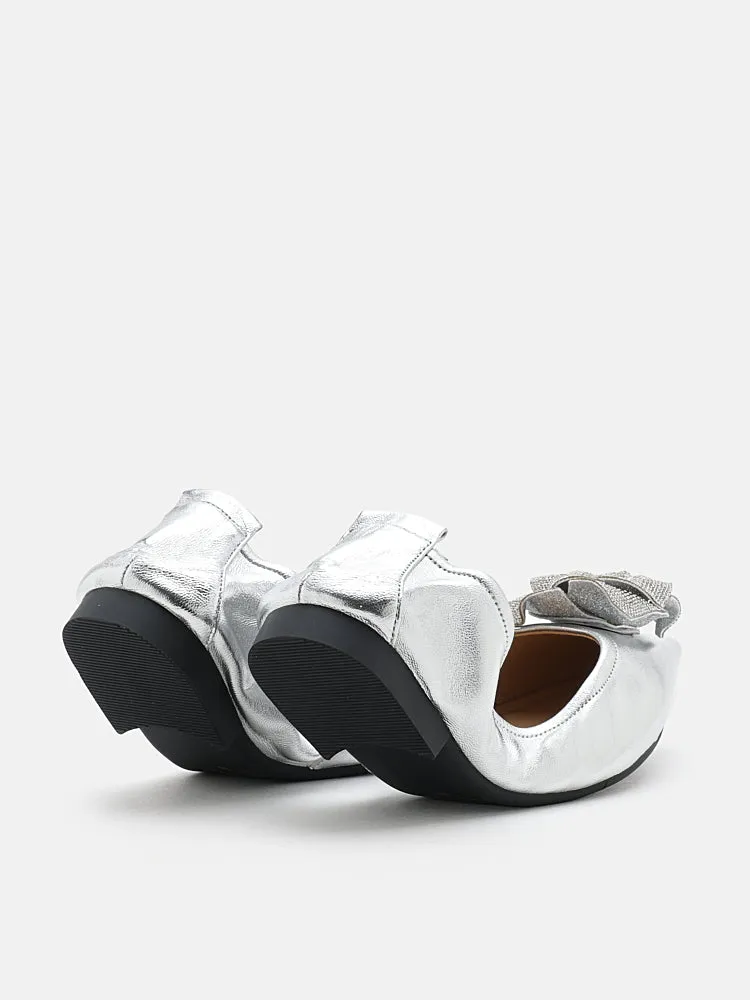 Marianna Crystal Embellished Rose Foldable Flats