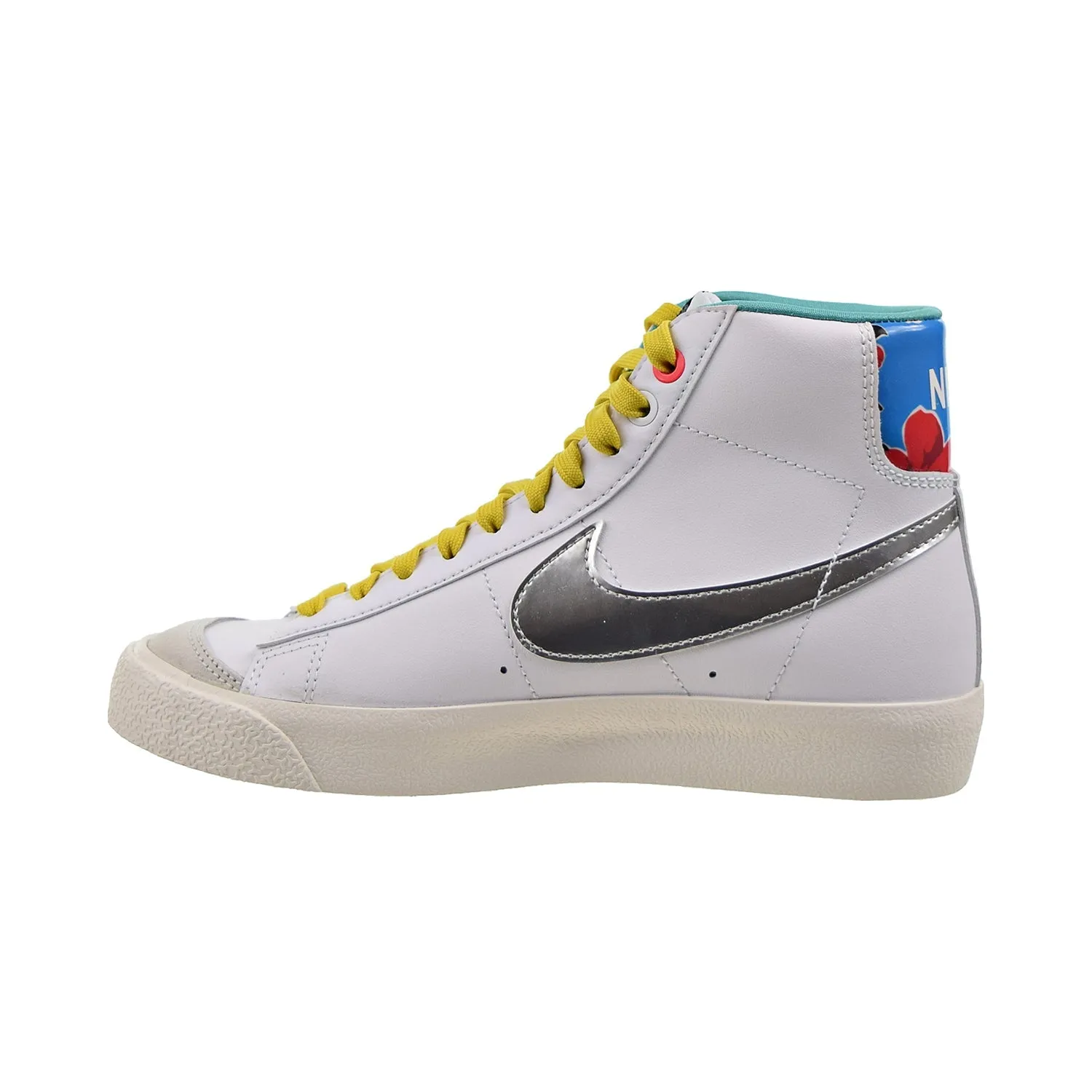 Nike Blazer Mid '77 (GS) Big Kids' Shoes White-Washed Teal-Metallic Silver