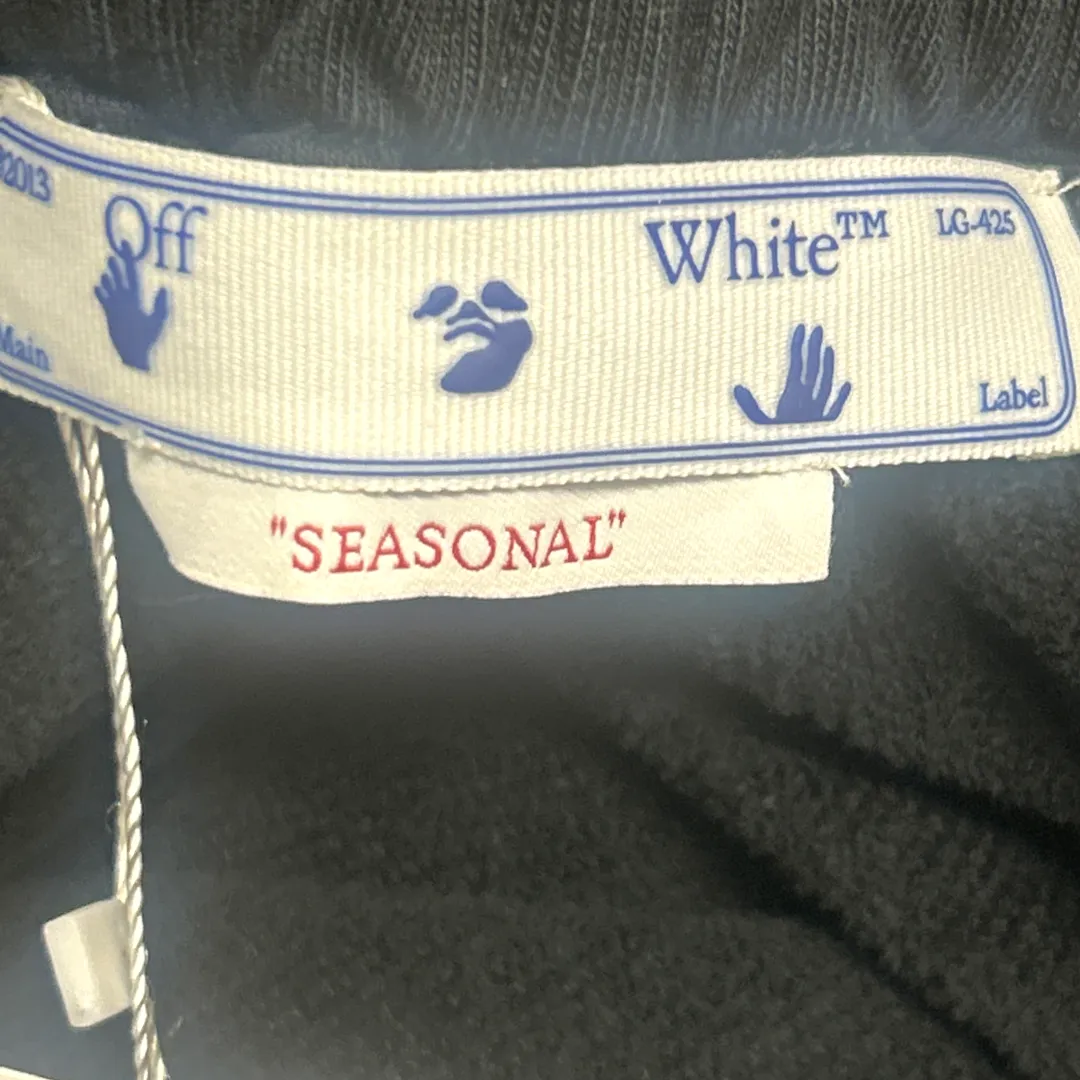 Off-White men's black cotton long shorts