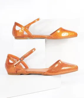 Orange Glitter Libby Flats