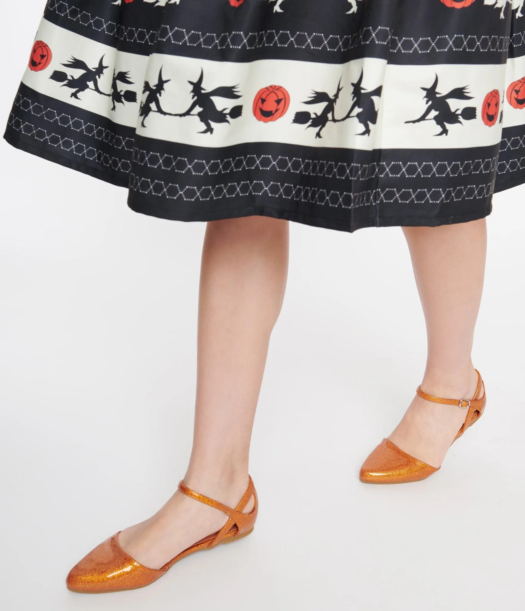 Orange Glitter Libby Flats