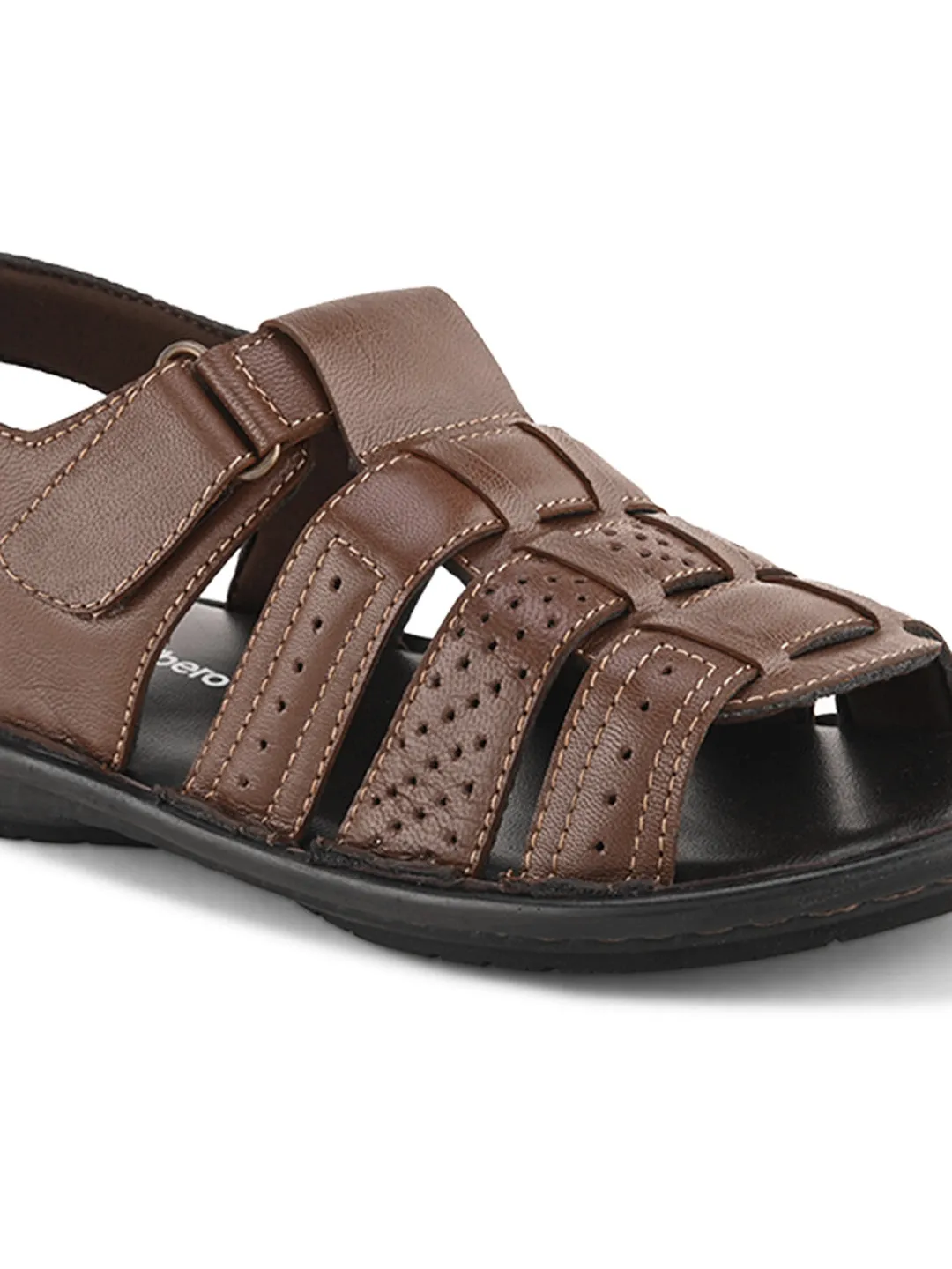 Pelle Albero Tan Leather Sandals for Men