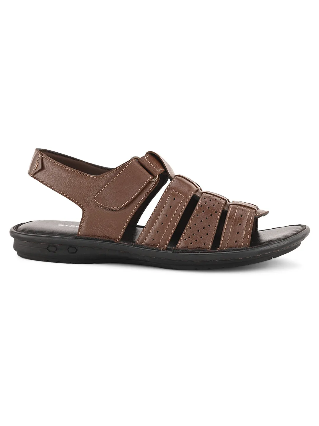 Pelle Albero Tan Leather Sandals for Men