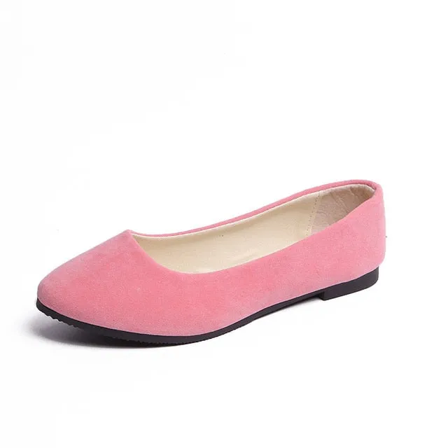Plus Size 35-43 Women Flats Slip on Flat Shoes Candy Color Woman Loafers