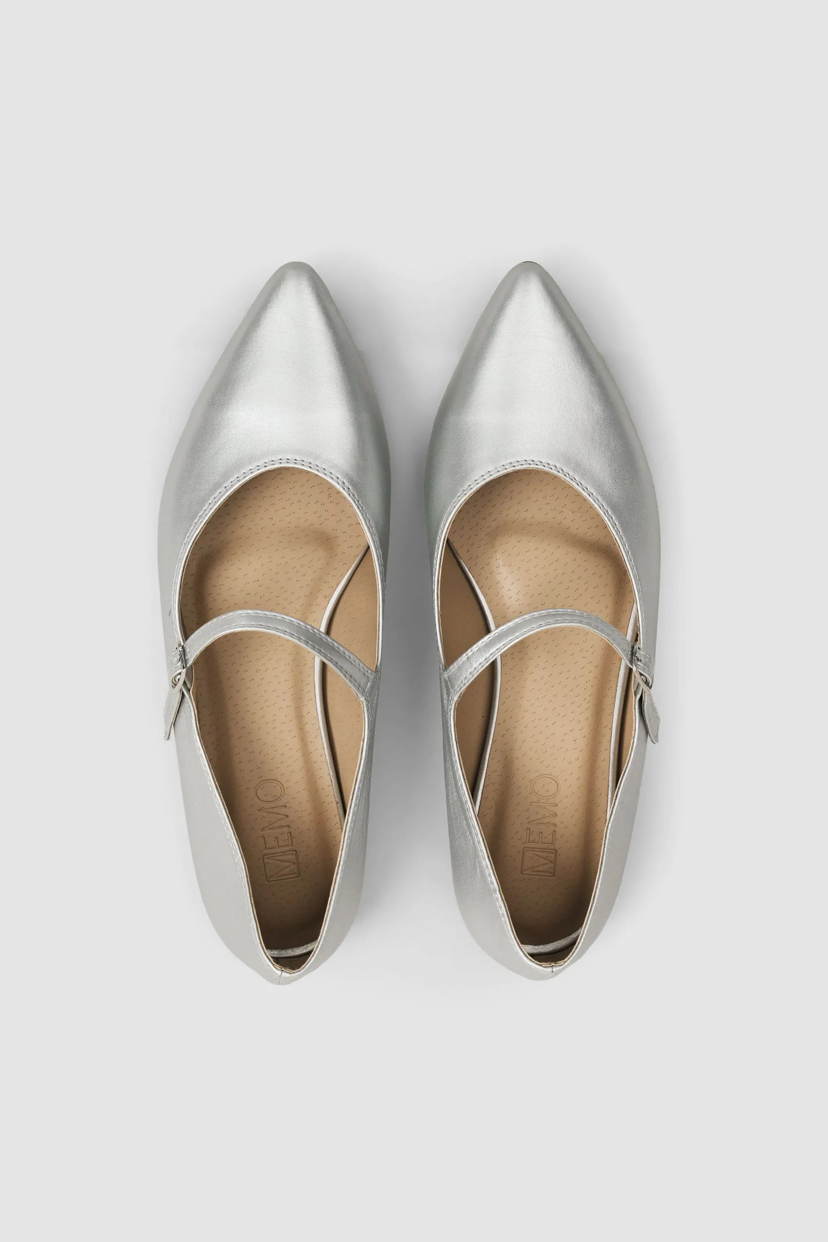 Pointed Ballet Flats with Strap