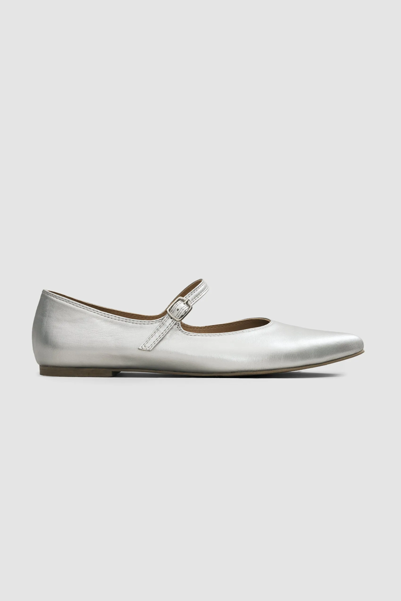 Pointed Ballet Flats with Strap