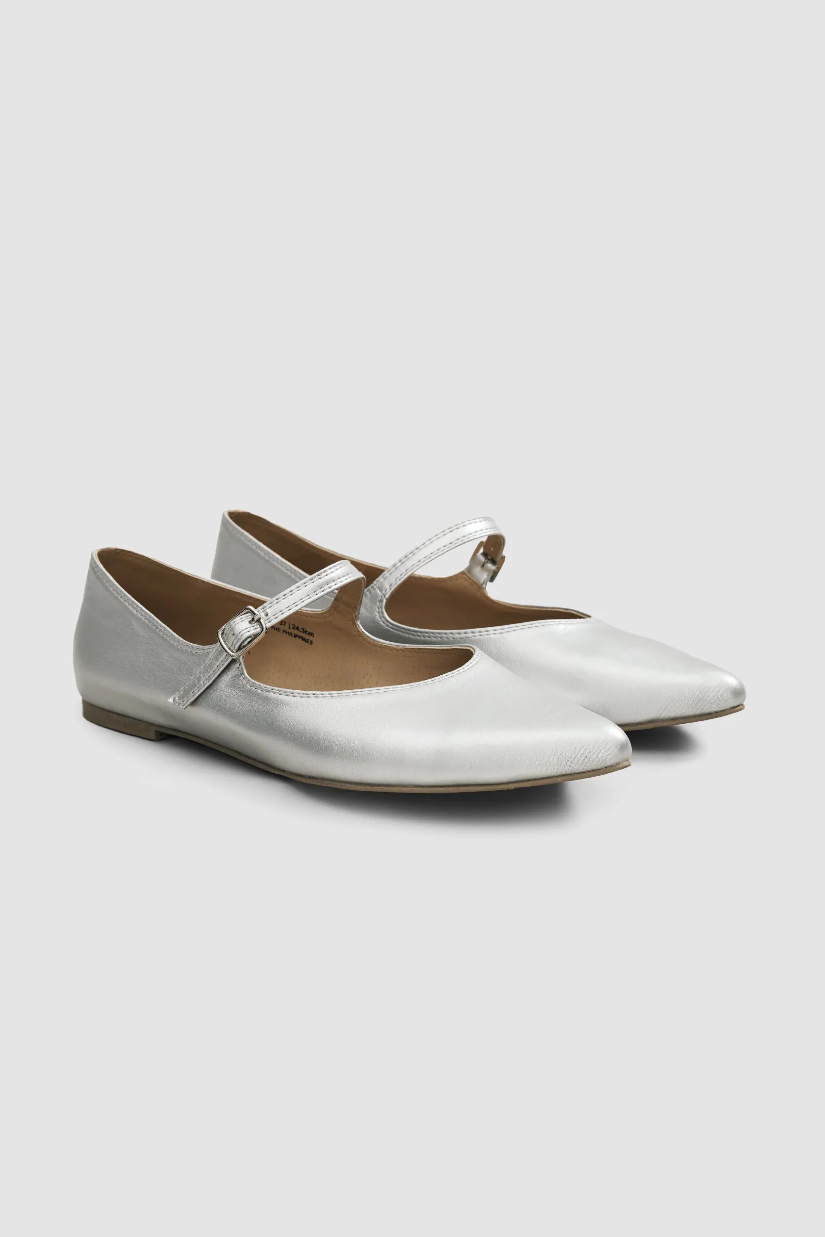 Pointed Ballet Flats with Strap